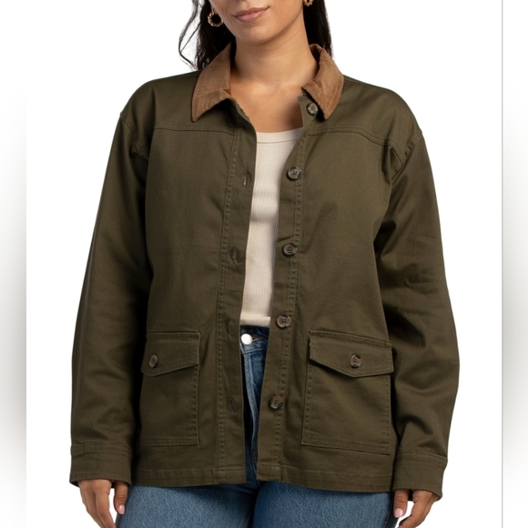 🔹️DASH🔹️Classic Long Sleece  Olive Barn Jacket for Women - Picture 1 of 2